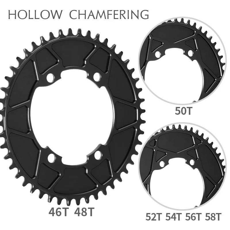 PASS QUEST 110BCD Chainring 4 Bolt Narrow Wide Chain ring Closed Crown 46/48/50/52/54/56/58T for Shimano R7000 R8000 R9100