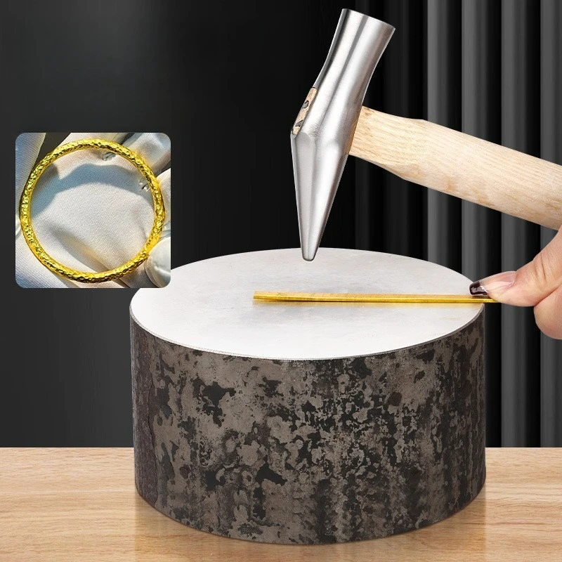 Professional Texturing Hammer Jewelry Making Tool with Dragon Scale Dot Pattern Metal Forming Craft Hammer for Goldsmith