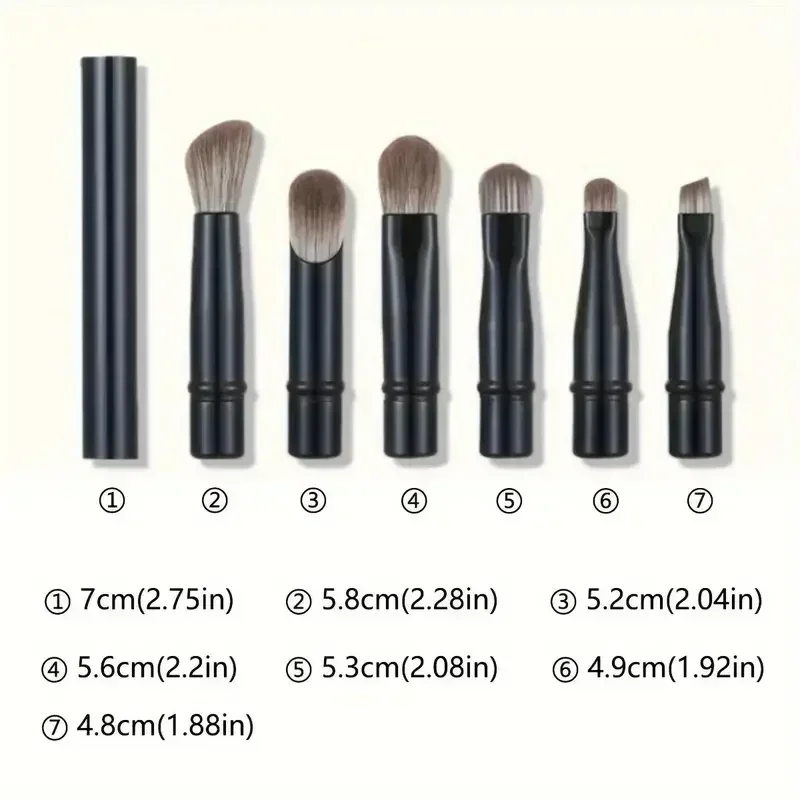 6 ชิ้น Mini Travel แปรงแต่งหน้าชุดกล่องแบบพกพาเครื่องสําอางค์ Powder Foundation Blush Blending คอนซีลเลอร์ Make Up Brushes Set