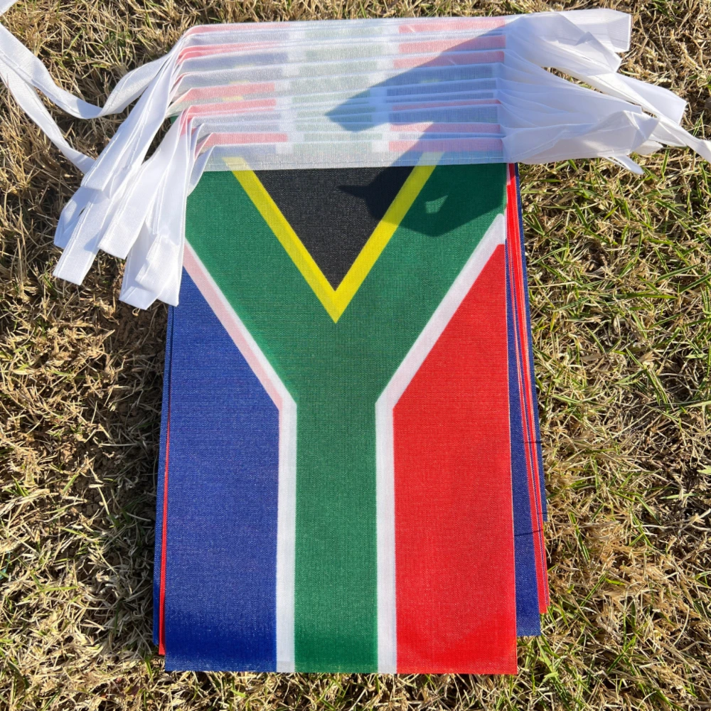 South Africa Bunting Flags 14x21cm 20pcs/lot South Africa String Flags Pennant Banner for Festival Party Decoration