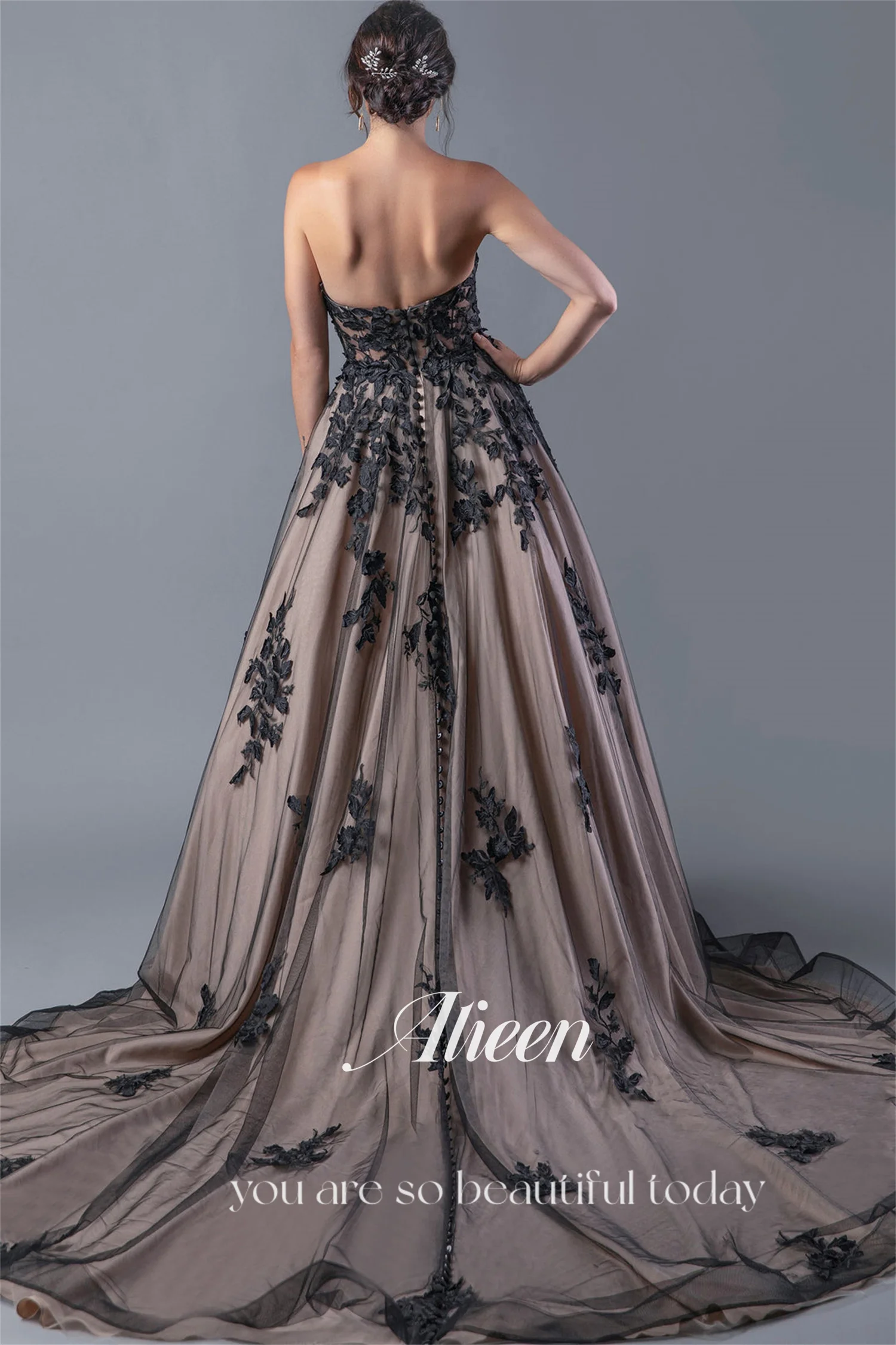 Aileen Wedding Dresses for Parties Black Customized فساتين سهرة Prom Dress Lace Elegant Party Dresses 2025 Vestidos De Festa