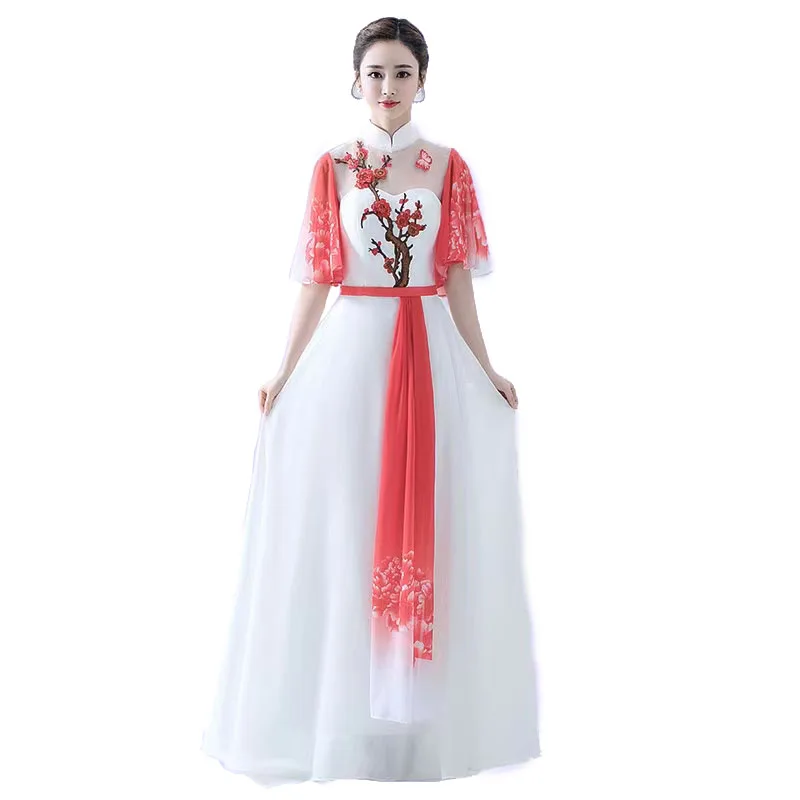 

Traditional Ethnic Clothing Long Ao Dai Vietnam Style Dress For Women Elegant Gown Oriental Chinese cheongsam