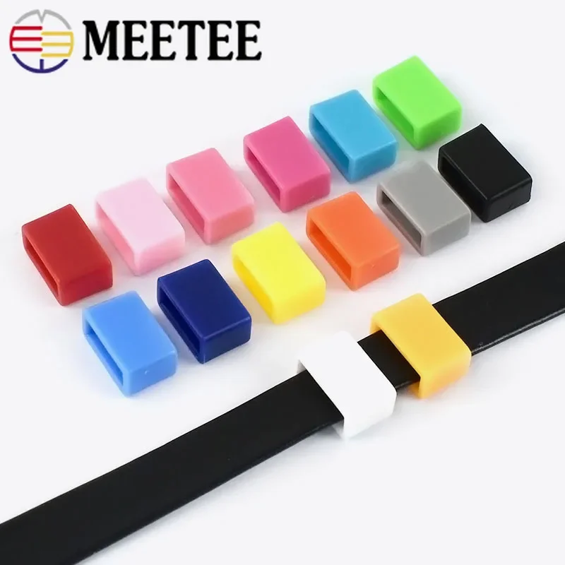 30pcs Meetee 10mm Plastic Belt Loop Keeper Buckles Dog Collar Harness Backpack Strap Buttons Webbing Anti-slip Garment Accessory