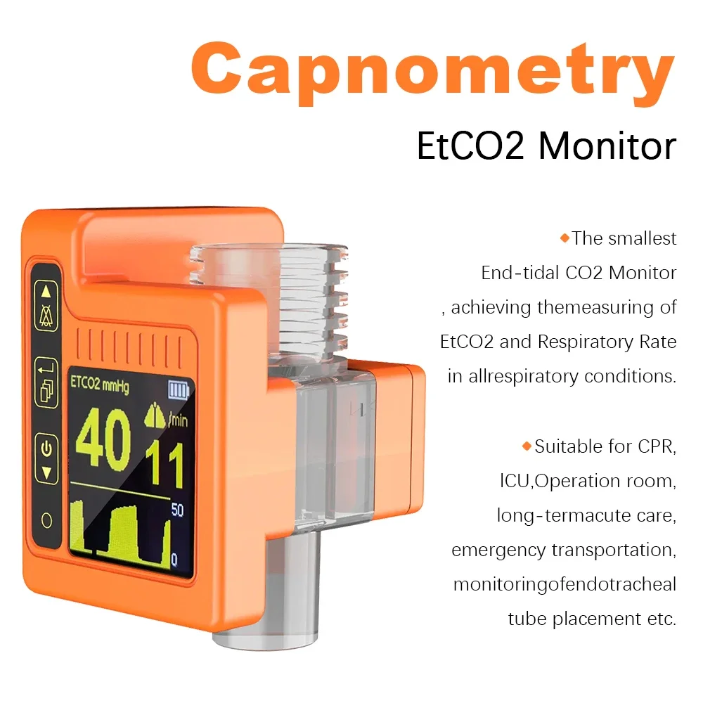 Vet Use Capnograph ETCO2 Monitor Capnography ETCO2 Monitor Sensor Ambulance Capnogragh ETCO2 Sensor