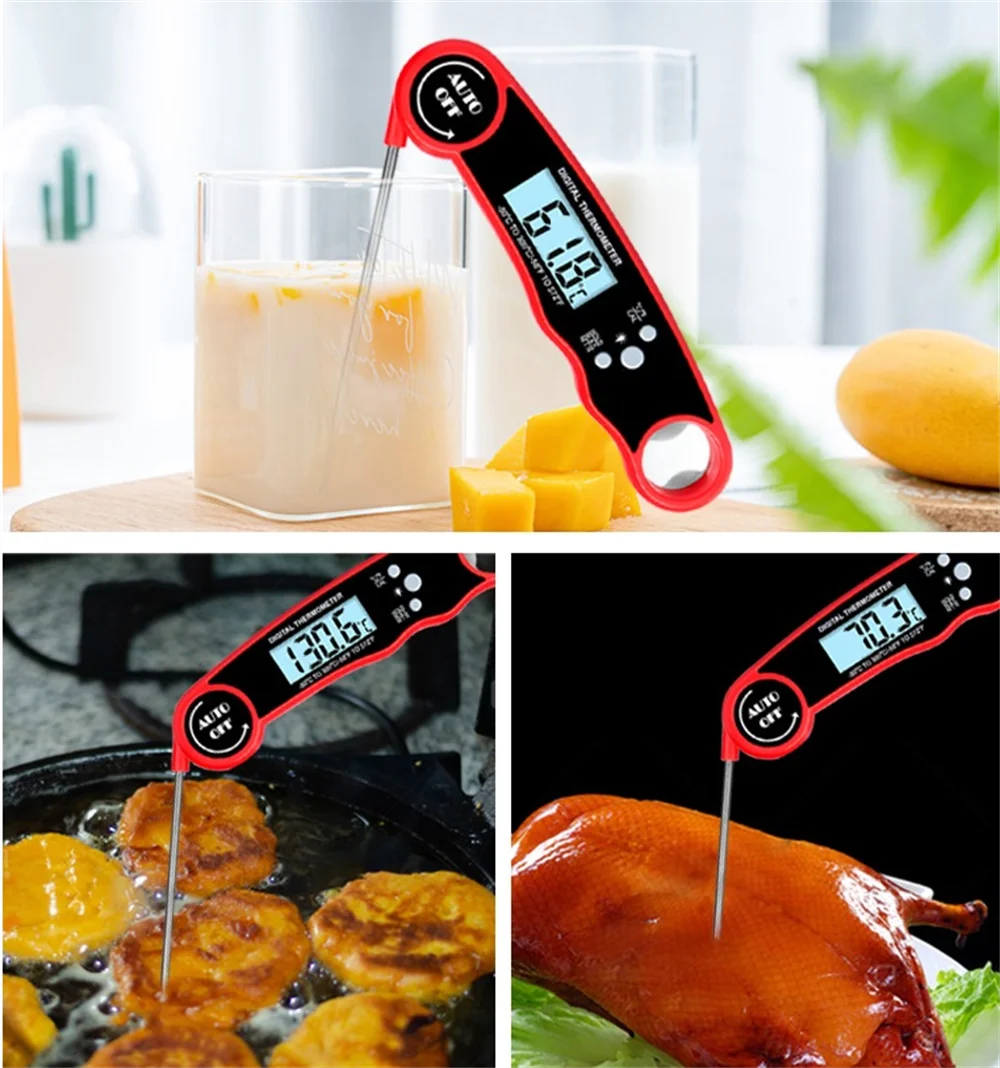 Digital Meat Thermometer Waterproof Kitchen Food Cooking BBQ Grilling Thermometer with Stainless Steel Probe