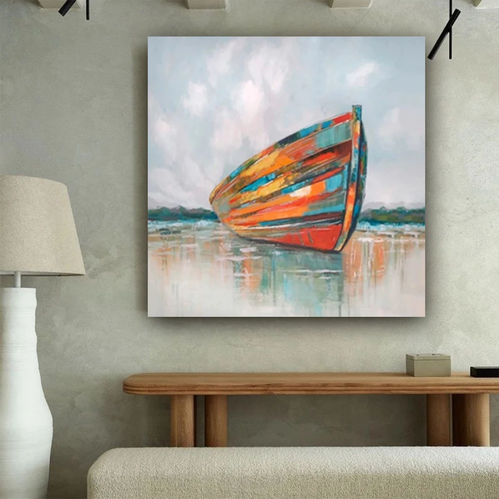 Painting On Canvas In The Scandinavian Style Abstract Handmade Oil Paintings Modern City Architecture Landscape Wall Art Picture