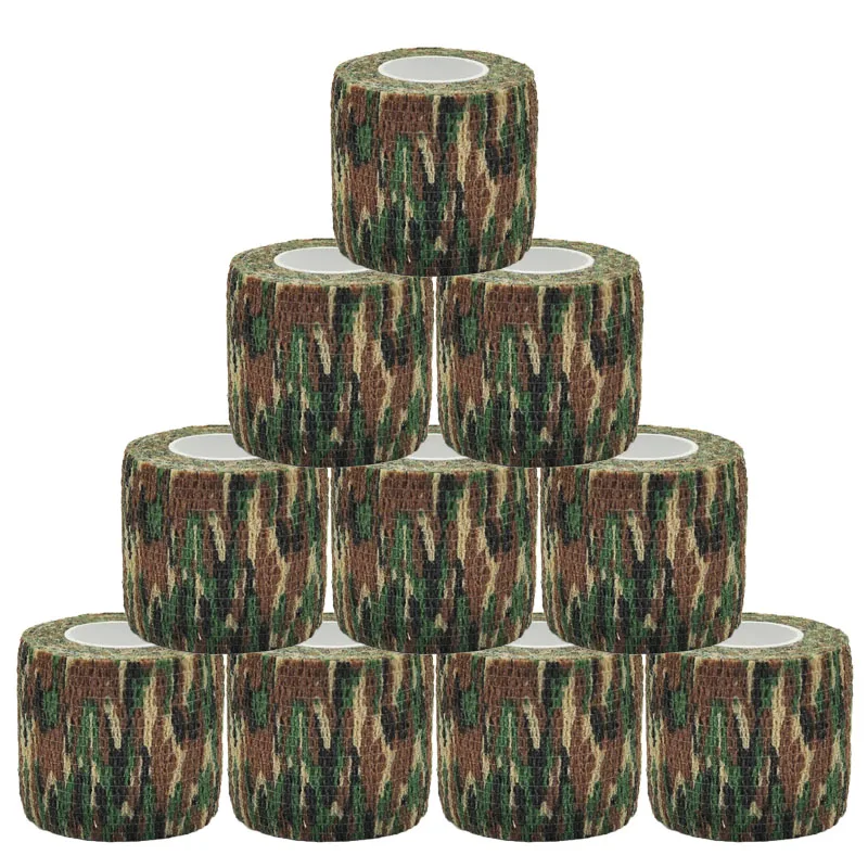 

4.8m джунгли камуфляж самоклеящийся эластичный бинт ремень - подушка для колена - палец - лодыжка - ладонь эластичный пластик