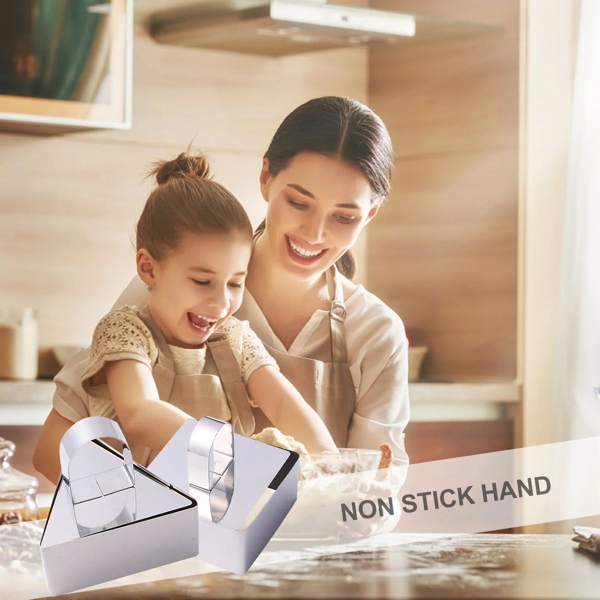 

4Pcs Cake Mousse Circle Molds Non-Stick Baking Supplies Home Kitchen Baking Tools Stainless Steel Mold Kit for Cookies Cakes