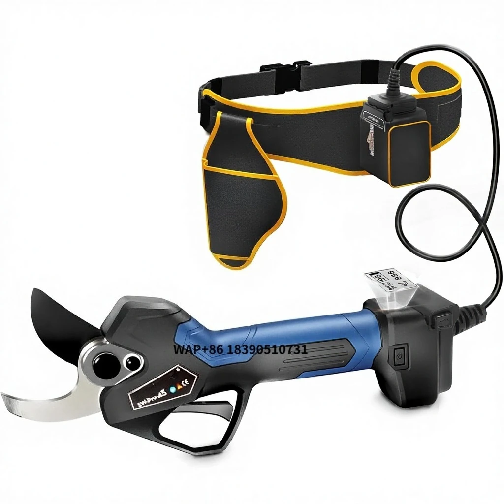 

Gardening Cordless 45mm Electric Pruning Shears Branch Scissor Cutter Pruner With 2 Batteries