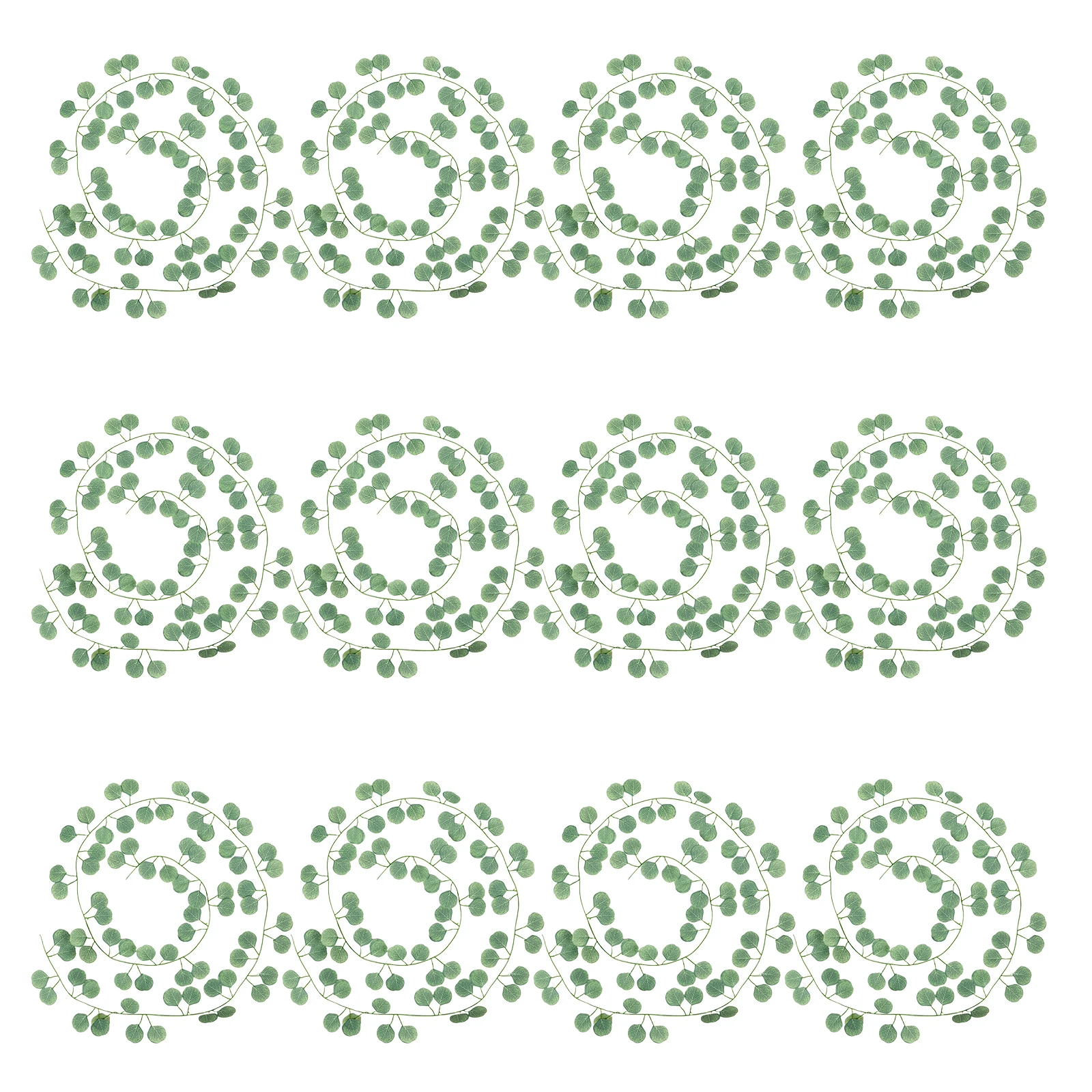 

12Pcs Artificial Eucalyptus Stem Greenery Vine Fake Leaves for Wedding Party Home Decoration Indoor Outdoor Maintenance Free