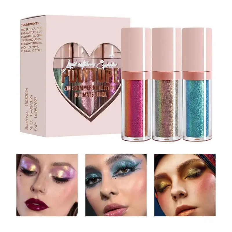 ظلال عيون شاميليون سائل ، ظلال عيون متعددة الكروم 3X ، طويلة الأمد ، صبغة عالية ، مكياج لامع لحفلة الهالوان