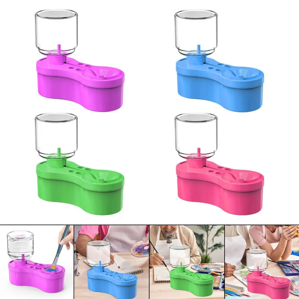 

Creative Portable Paint Brush Cleaner with Drain Button Automatic Water Circulation Oil Brush Washer Cleaning Machine Art Tools