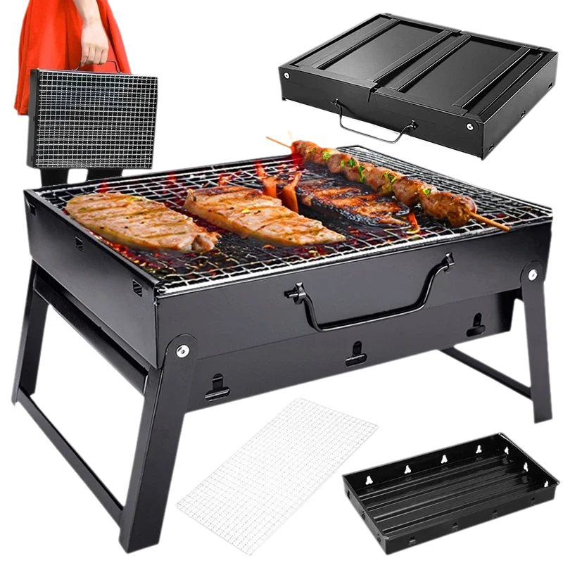 Grill węglowy TURYSTYCZNY 35 x 27 cm – Kempingowy, Przenośny, Składany — 2