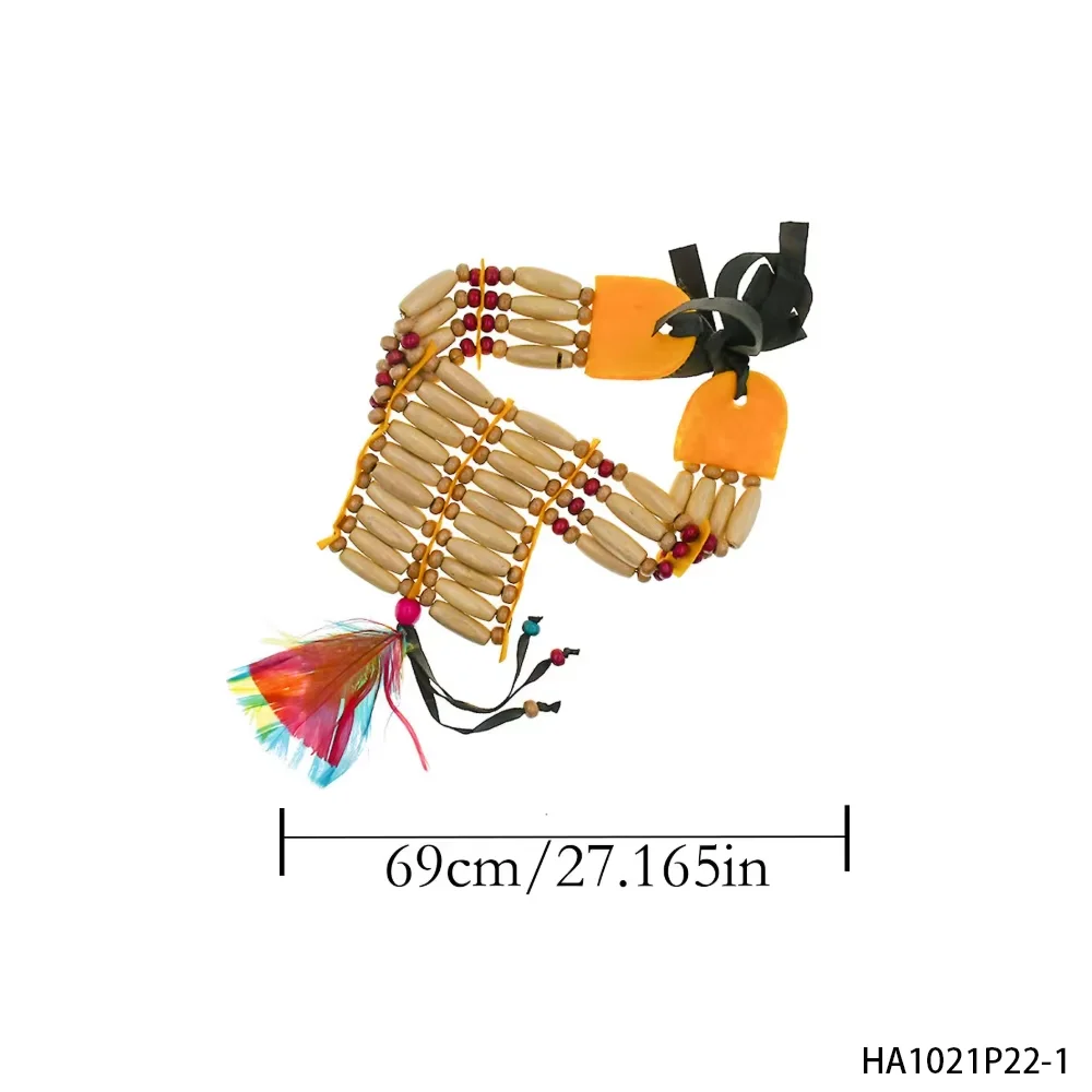قلادة من الخرز الخشبي من PESENAR، قديمة وملفتة للنظر، تضيف النمط القبلي البدائي إلى النمط الهندي كعنصر شخصي