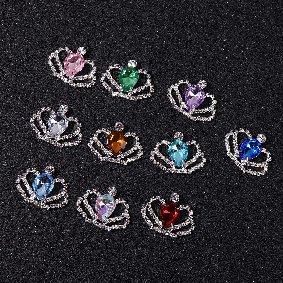 

10pcs Crown Decoration Patch Jewelry Accessory Crystal DIY nament Sticker Alloy Fashion Elegant Wedding Party