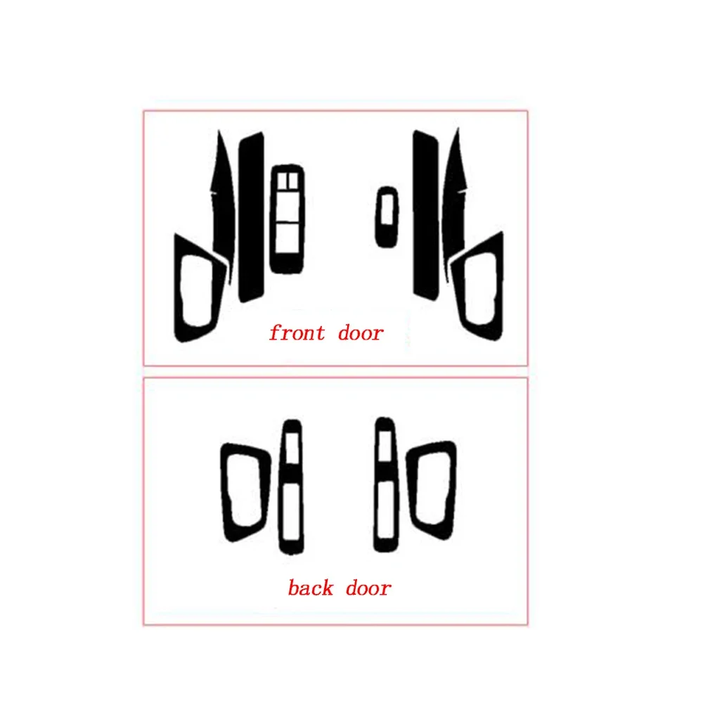 Embellecedor de manija de puerta, Panel de interruptor de ventana, película de fibra de carbono, pegatina, calcomanía, estilo de coche para Nissan