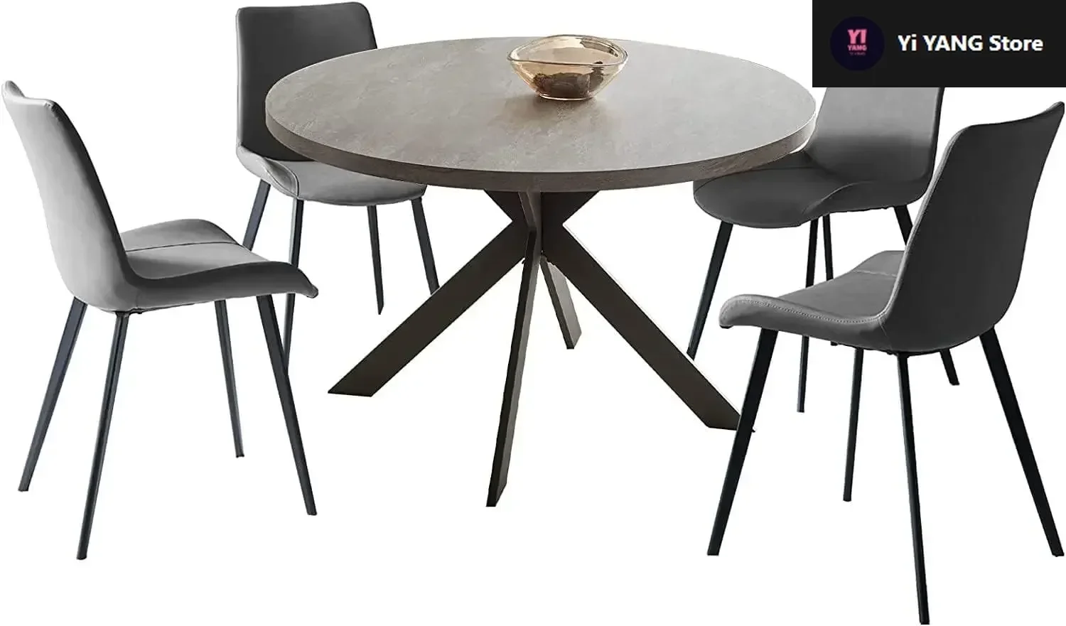

Round Dining Table Set, Mid Century Modern Round Dining Table 47 INCH, Leisure Coffee Table, Saving Space