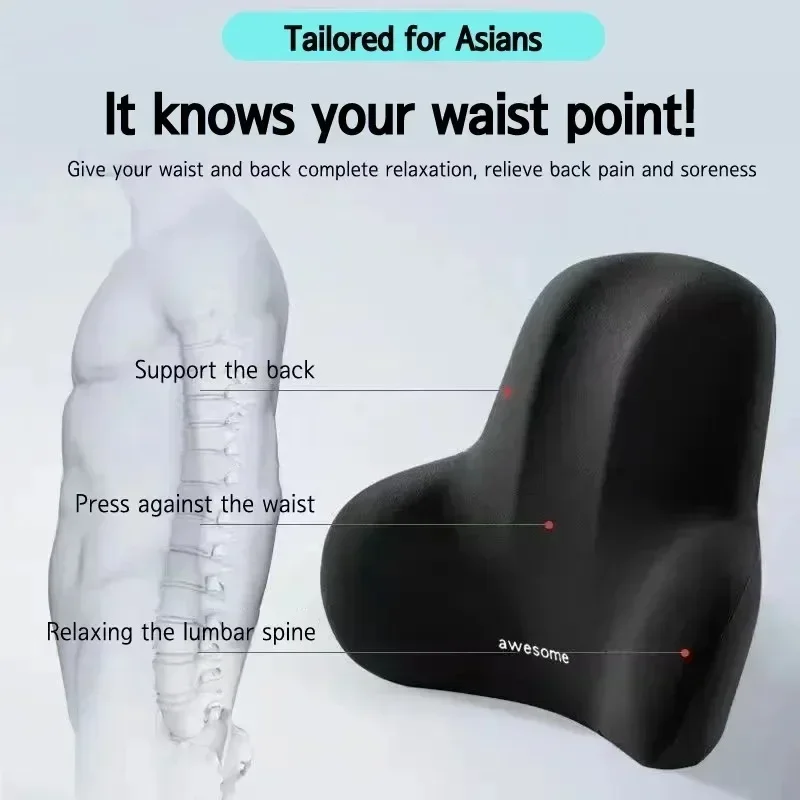 2025 Upgraded Lumbar Cushion, Made of Orthopedic Memory Foam, Suitable for Cars, Office Chairs, and Gaming Chairs