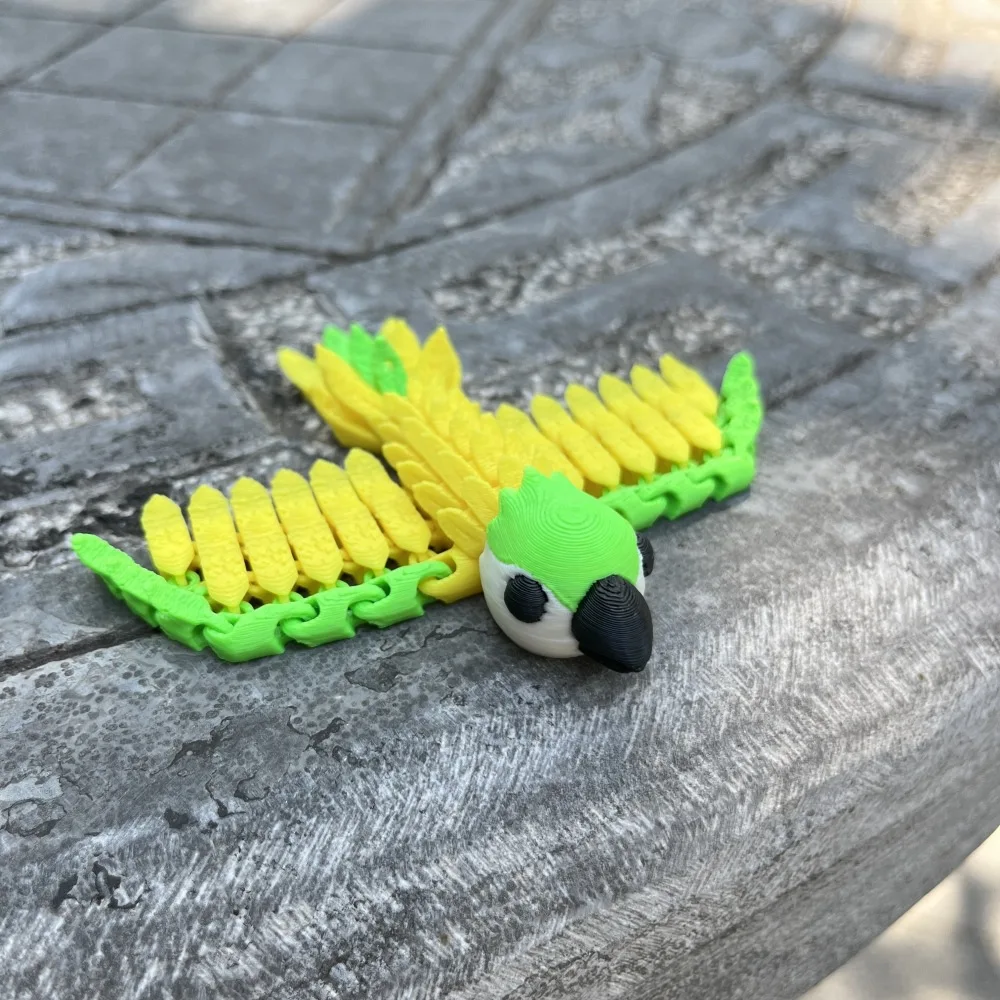 3D 인쇄 앵무새 전신 관절 움직일 수있는 장식품 다채로운 앵무새 거실 침실 입구 공예 데스크탑 장식