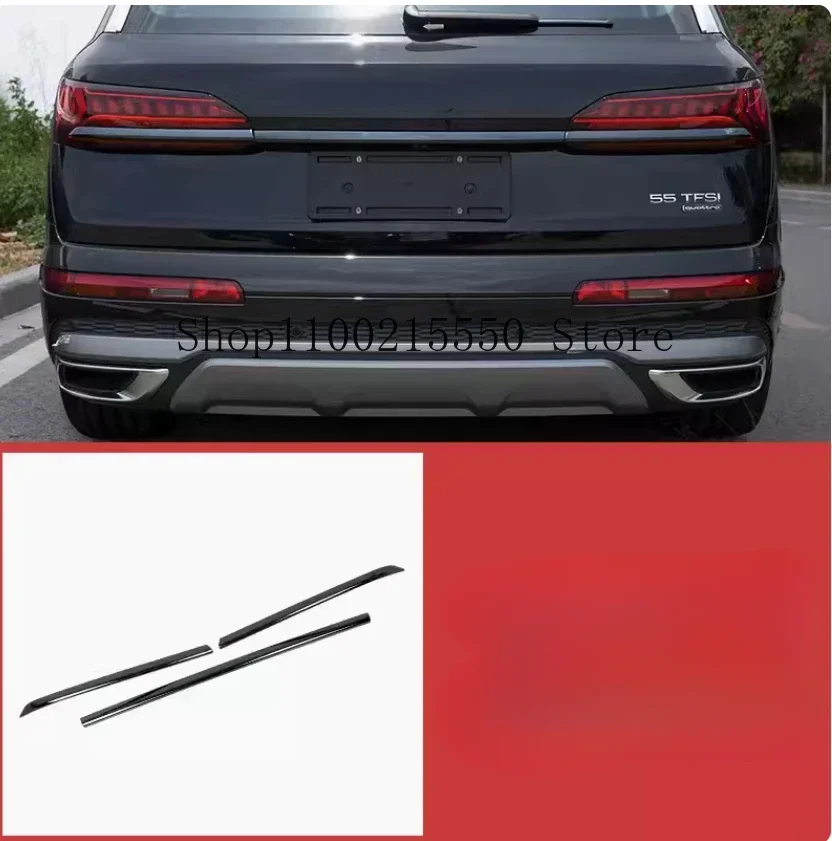 Beautify Fit for AUDI Q7 SQ7 2020-2021 2022 2023 Steel Black Rear Trunk Box Tail Gate Deocr Cover Trim Car Exterior Accessories