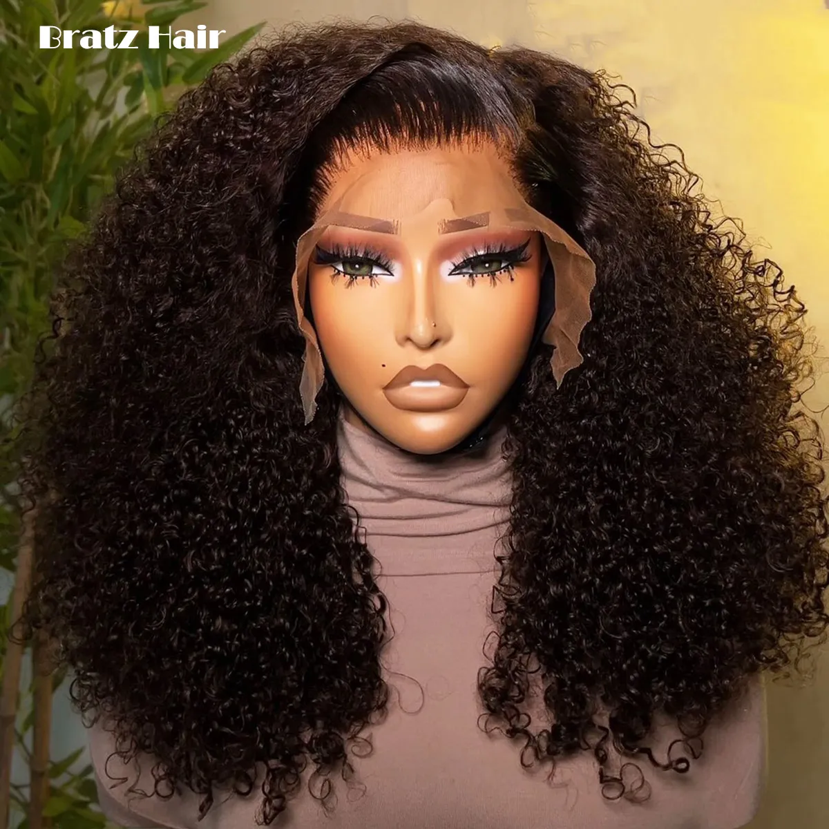 

Brown Color Pixie Curls Glueless Wig Human Hair 450 High Density Glueless Lace Front Wigs Human Hair Choco Brown Jerry Curly Wig