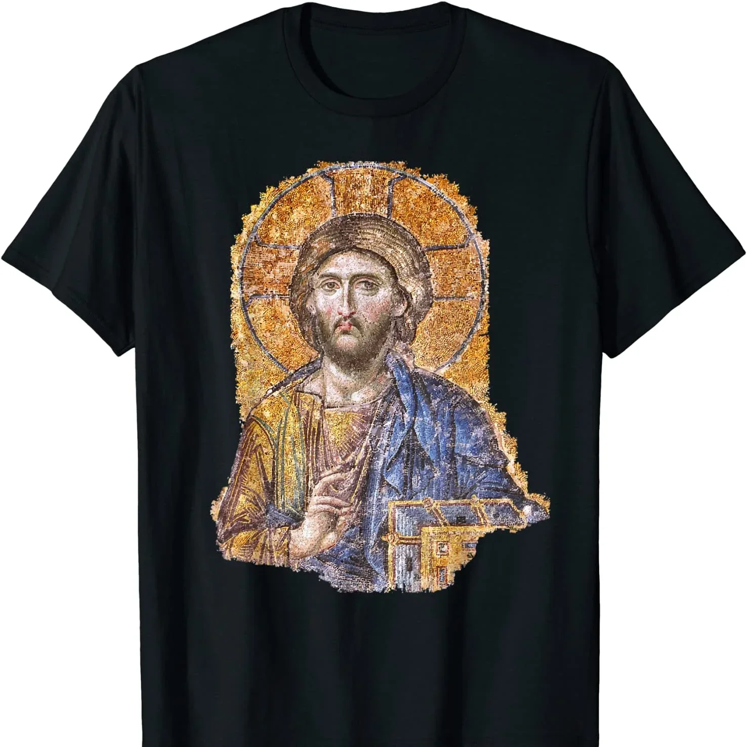 هاجيا صوفيا الكاثوليكية اليونانية الأرثوذكسية المسيح Pantocrator أيقونة تي شيرت 100% القطن س الرقبة قصيرة الأكمام الصيف عادية قميص رجالي