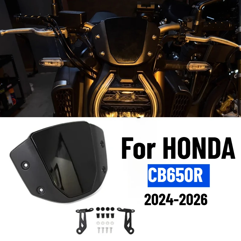 

Windshield Windscreen For HONDA CB650R CB 650R 2024-2026 Motorcycle Front Wind Deflector With Bracket Sport Protector Visor Kit