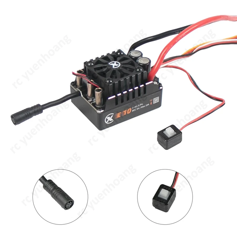 1 Buah XC E10 ESC 2-4S 140A IP67 Pengendali Kecepatan Sensor Tahan Air dengan 10A BEC Perekaman Data Peningkatan Online untuk Mobil RC 1/10