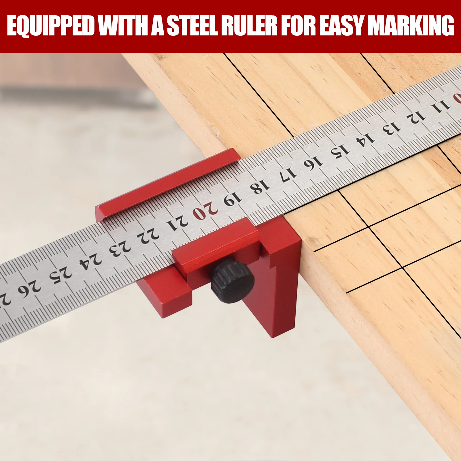 Steel Ruler Scribing Positioning Block - Aluminum Angle Scriber Line Marking Gauge,DIY Carpentry Scriber Measuring Locator