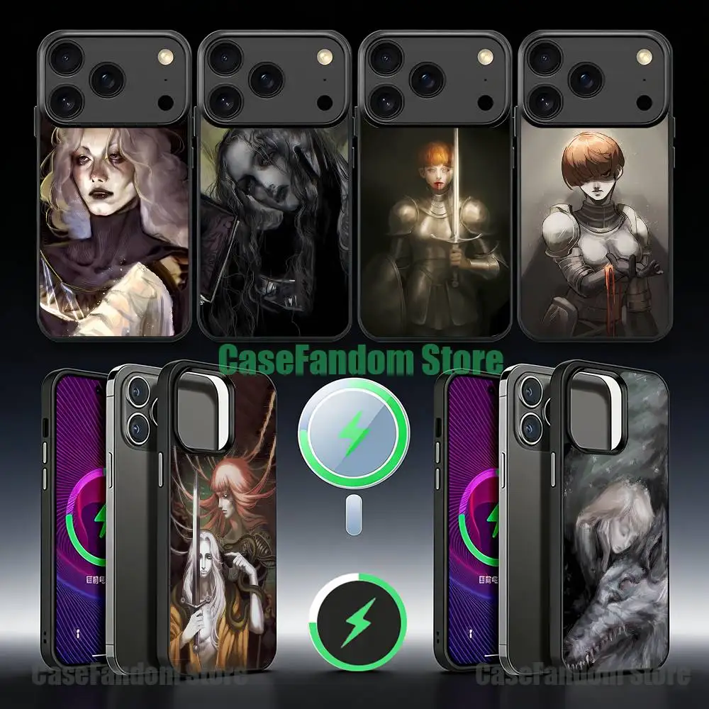 

Game F-Fear H-Hunger Magnetic Wireless Charging Black Phone Case For iPhone 17,16,15,14,13,12,11,Pro,Max,Plus,Mini,SE4,E