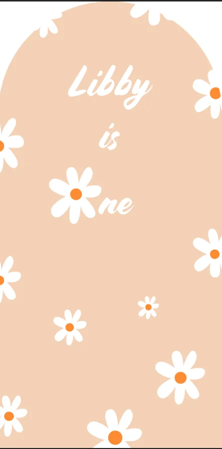 Mehofond-cubierta de arco de 2 caras con nombre personalizado, telón de fondo de foto, flores Groovy, Baby Shower, Margarita, fiesta de cumpleaños