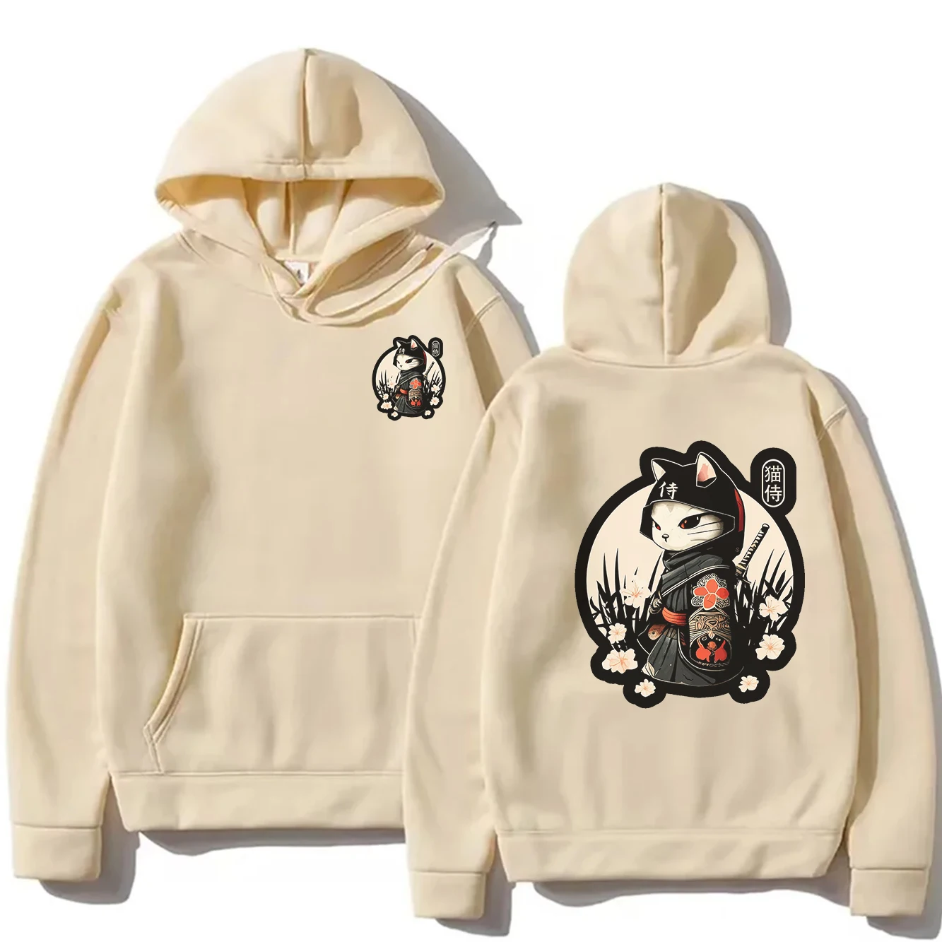 

Handsome cat guard printed women's hooded sweatshirt for autumn and winter fashionable hooded pullover