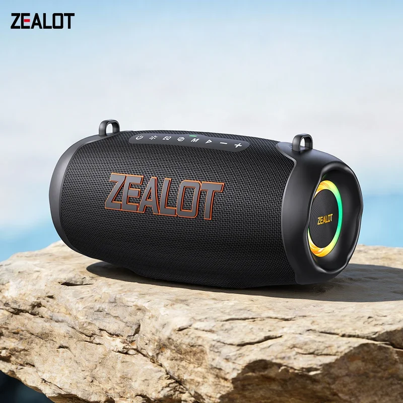 ZEALOT-P16 Altoparlante Bluetooth portatile impermeabile da 60 W, Boombox esterno wireless, Bluetooth 5.4, 10 ore di riproduzione, per campeggio Hik