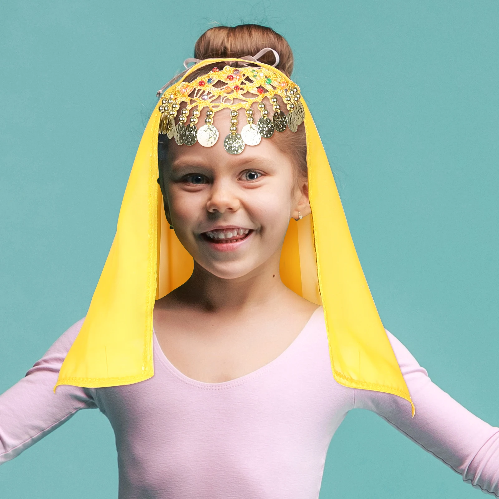 1 세트 'S 벨리 댄스 헤드피스 부드럽고 편안한 착용감 댄스 공연용 할로윈 코스튬 액세서리 부족풍