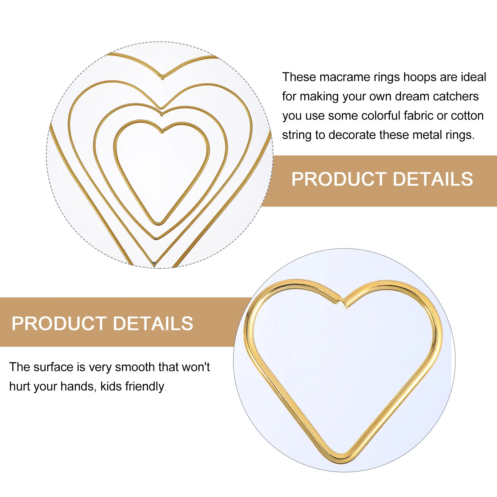 

12 Pcs Metal Decorative Wreath Heart Shaped Ring for Craft Rings Crafts Dreamcatcher Christmas Accessories