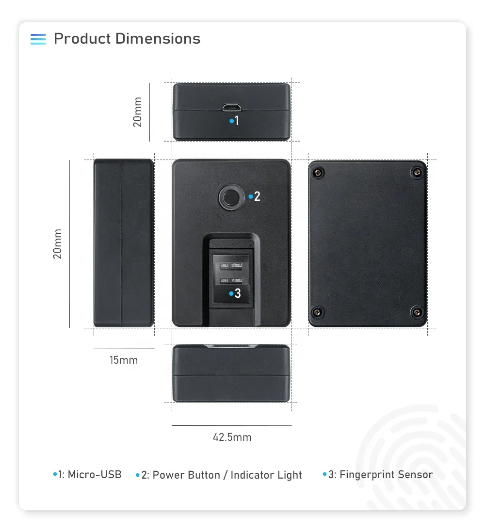 HFSecurity HF4000PLUS Wireless Free SDK Livescan  4.0 Fingerprint Scanner for Warehouse Management