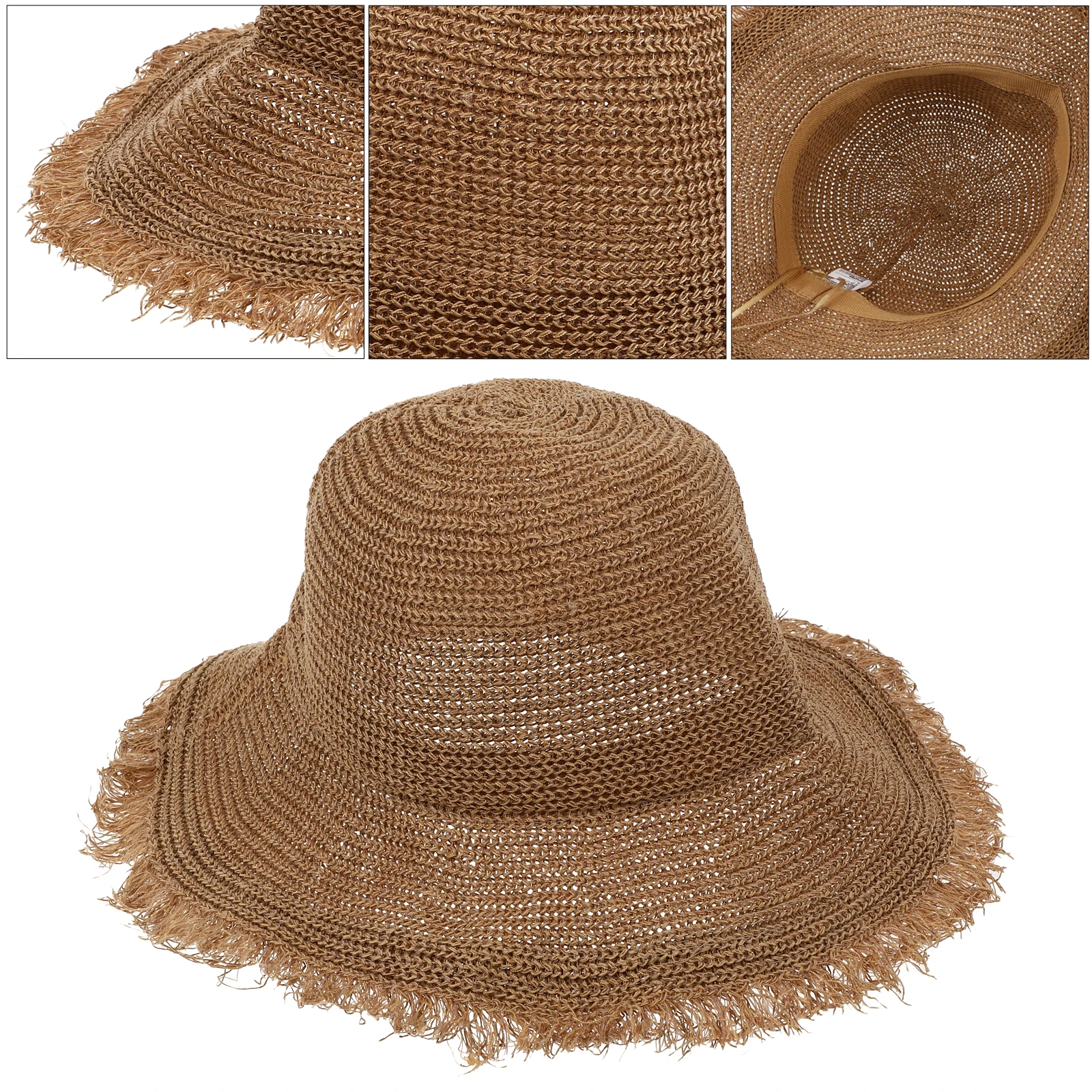 

Hat Women Large Rim Beach Wide Brim Straw Woven Sun Hats Breathable Straw Sun Protection Cap Gardening Beach Pool Park Camping