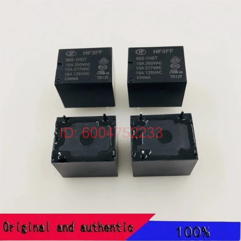 10PCS Hongfa relay JQC-3FF-5VDC-1HST 4-pin group normally open 10A277VAC HF3FF-005
