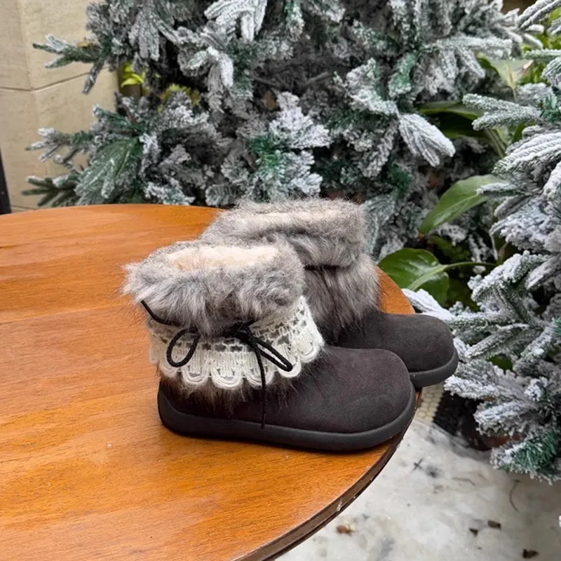 

Новые женские зимние сапоги Y2K 2026 года: утепленные, на флисе, на толстой подошве, увеличивающие рост, теплые, на резинке, из хлопка