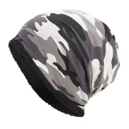 

Big Head Wrap Camouflage Knit Hat Autumn and Winter Padded Warm Large Size Men's Cold Hat