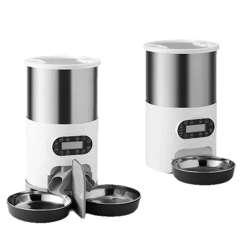 Pet supplies 3-4.5L automatic WiFi cat food feeder pet feeder food dispenser dual-bowl style