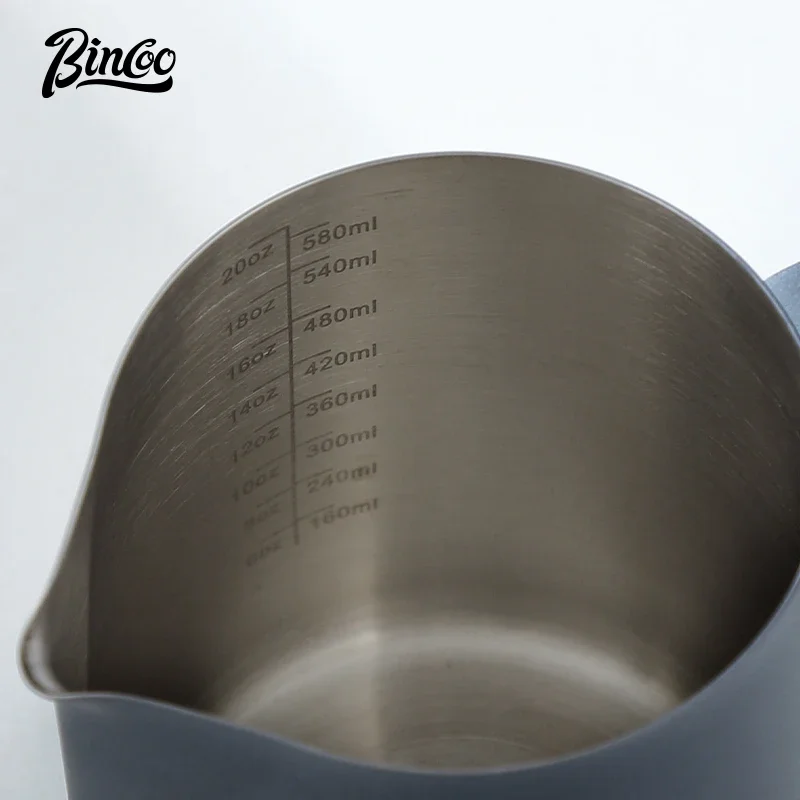 Bincoo 350/600ML Coffee Milk Frothing Pitcher Jug 304 Stainless Steel Precise Scale High Quality Latte Barista Cafe utensils