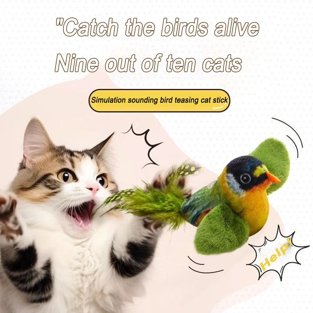 

Indoor cat toys, interactive birds, tease and relieve boredom toys for cats, can make sounds, plush cat entertainment
