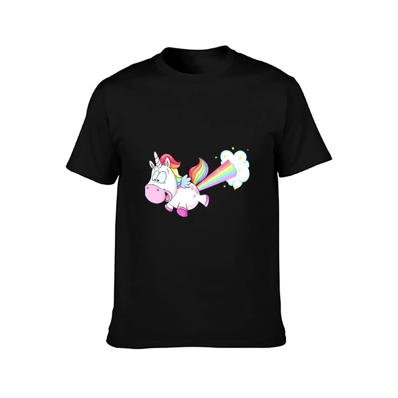 Cute farting turbocharged unicorn T-Shirt Casual Soft Cotton Short Sleeve Tee T-Shirt