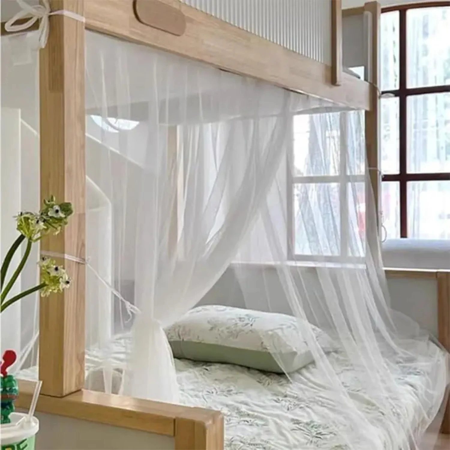 Red cuadrada antimosquitos para uso interior y exterior - Dormitorio, jardín, camping - Toldo colgante incluido