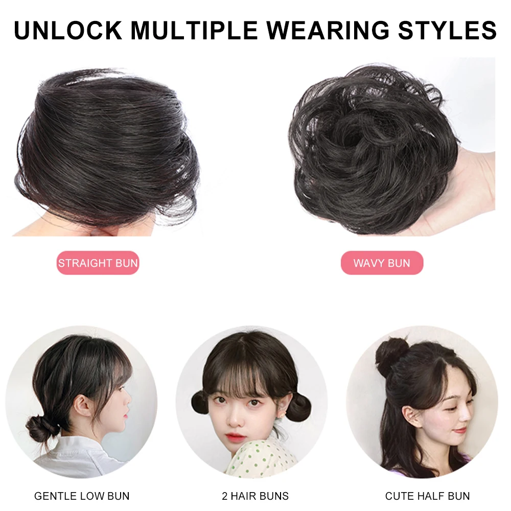 100% capelli umani Bun disordinato capelli veri Bun Human Bun Hairpieces per le donne Natural Updo Tousled chignon Daily