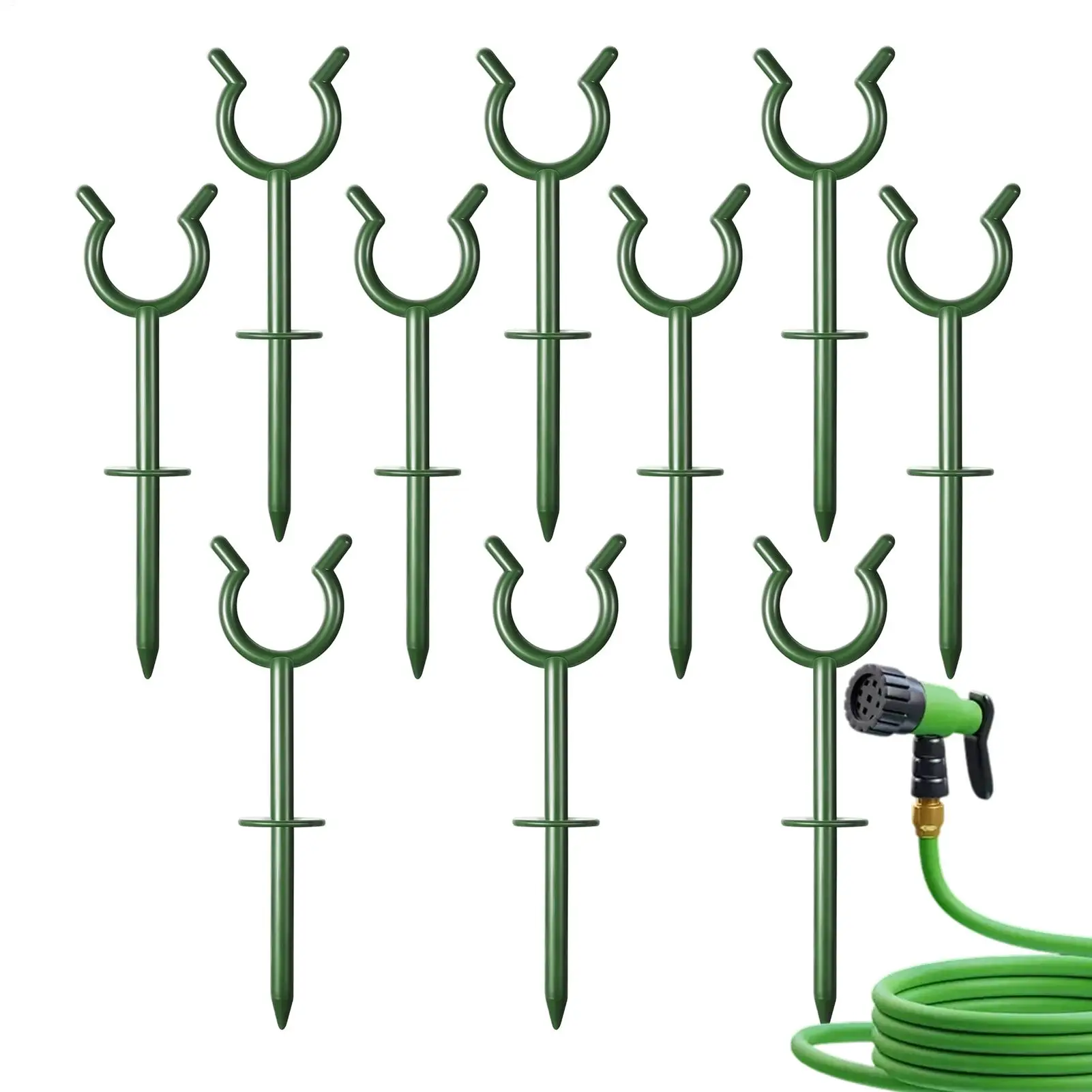 10Pcs Heavy-Duty Garden Hose Guide Stake With Stable Base Durable Outdoor Hose Support Stand Gardening Accessories