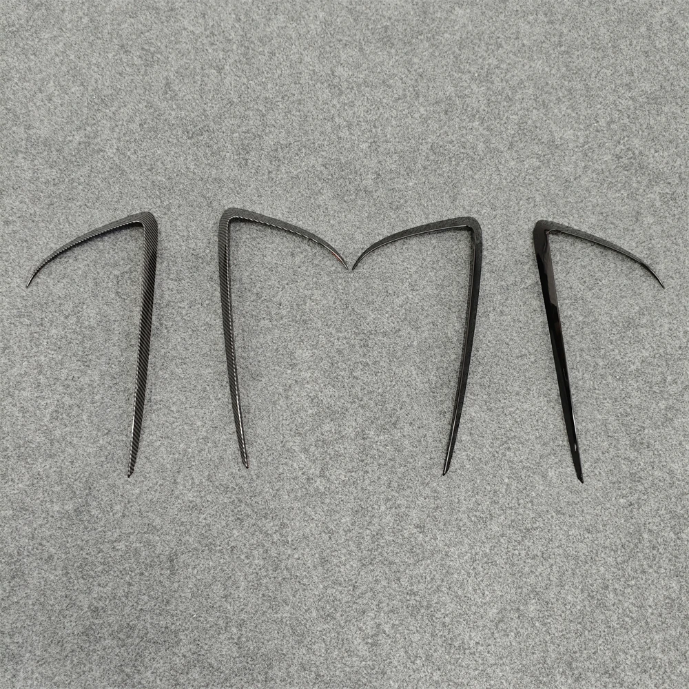 ل تسلا نموذج Y 2020-2024 مصابيح شفرة الكسوة المفسد سكين الرياح لمعان الأسود ABS الجسم أطقم ضبط 2 قطعة سيارة الجبهة الضباب غطاء خفيف