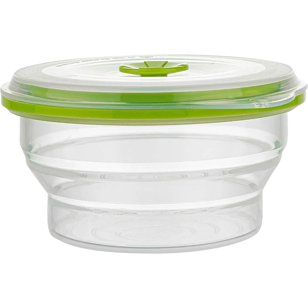 

Restaurant fresh 16 ounce storage container, 1 durable airtight food container - microwave, freeze, green silicone