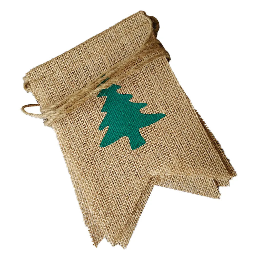 

2.8m Christmas Tree Decoration Banner Linen Bunting Flag Dovetail Pattern Party Photo Background Layout Props Festival